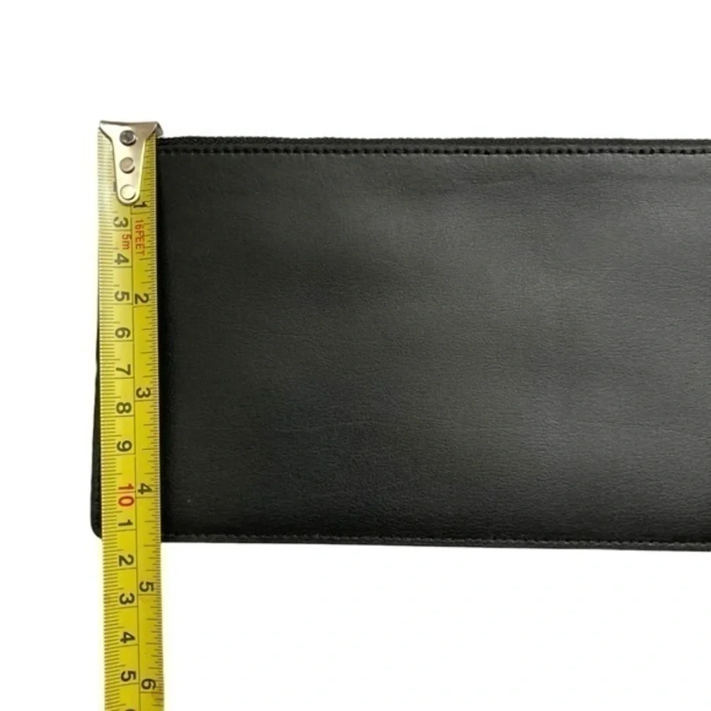 Coach black leather zipper case multifunctional